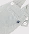 Kurzbeinige Baby-Latzhose aus Baumwolle mit Streifen weiss/gr&uuml;n