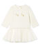 Langärmeliges Babykleid aus Materialmix für Mädchen weiss MARSHMALLOW CN