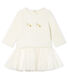 Langärmeliges Babykleid aus Materialmix für Mädchen
