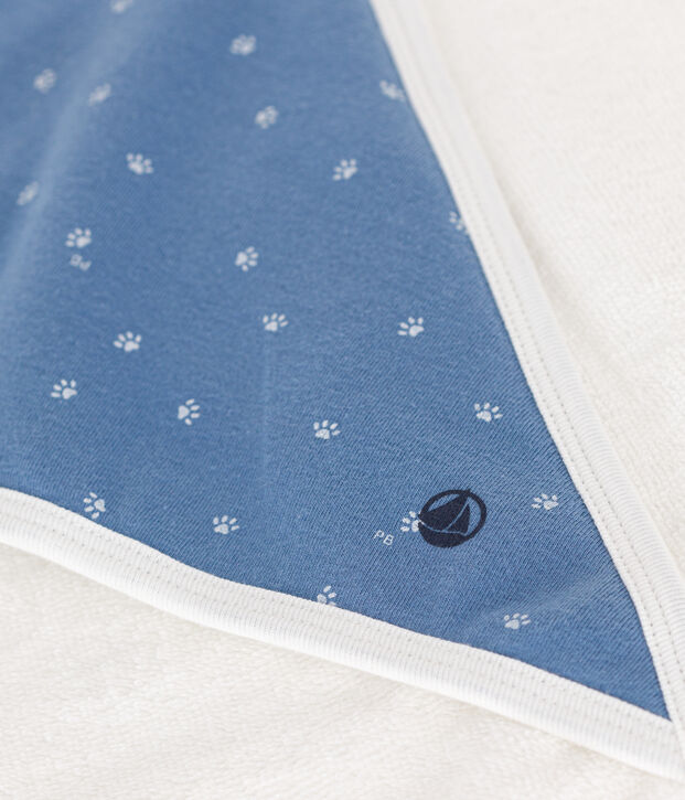 Baby Badetuch aus Baumwolle blau/weiss