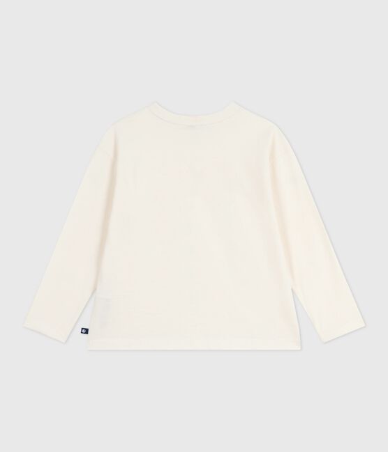 Langärmeliges Kinder-T-Shirt aus bedruckter Baumwolle naturfarben MILK