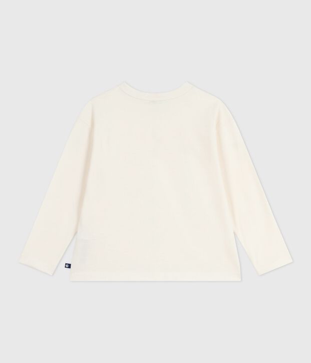 Lang&auml;rmeliges Kinder-T-Shirt aus bedruckter Baumwolle MILK