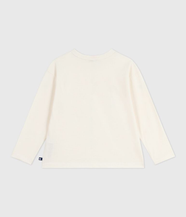 Lang&auml;rmeliges Kinder-T-Shirt aus bedruckter Baumwolle naturfarben
