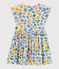 Kurzärmeliges Kinderkleid aus Popeline für Mädchen weiss MARSHMALLOW/weiss MULTICO