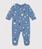 Strampler aus aufgerautem Molton mit Weltraummotiven blau BEACH/ MULTICO
