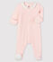 Baby-Strampler aus Bio-Baumwoll-Velours rosa FLEUR
