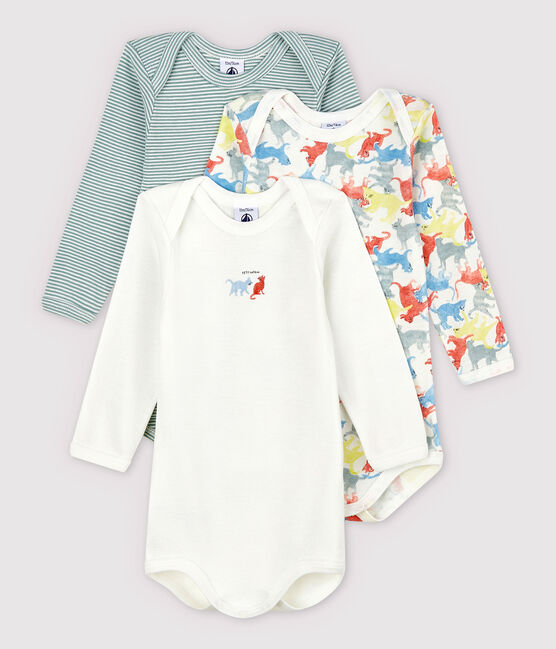 3er-Set langärmelige Baby-Bodys aus Bio-Baumwolle mit Katzen-Motiv variante 1