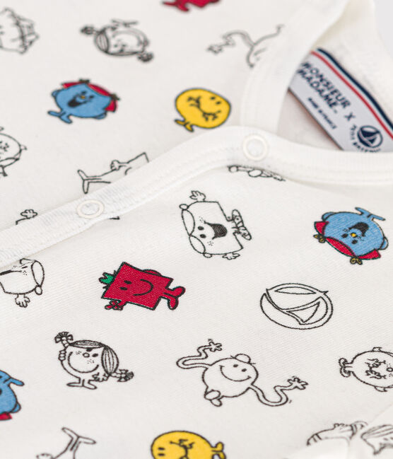 Baby Kurzoverall mit Mr. Men und Little Miss -Print aus Baumwolle weiss MARSHMALLOW/weiss MULTICO