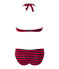 Gestreifter Damen-Bandeau-Bikini blau SMOKING/rot TERKUIT