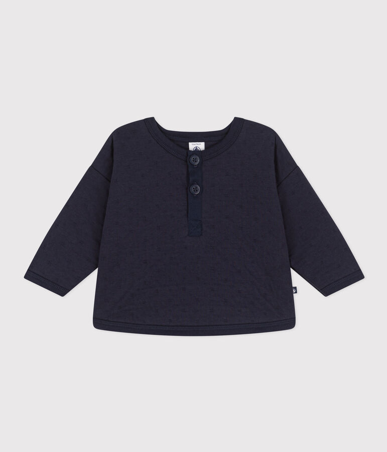 Baby-Sweatshirt aus gestepptem Doppeljersey blau SMOKING