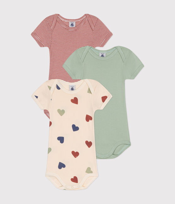 3er-Set kurzärmelige Baby-Bodys aus Baumwolle mit Herzen  variante 1