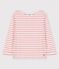 Streifenshirt aus Baumwolle für Damen weiss MARSHMALLOW/ PAPAYE
