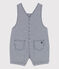 Baby-Kurzlatzhose aus gestreiftem Canvas für Mädchen blau MEDIEVAL/weiss MARSHMALLOW