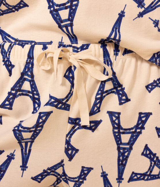 Kurzpyjama aus Baumwolle für Damen weiss AVALANCHE/ MULTICO