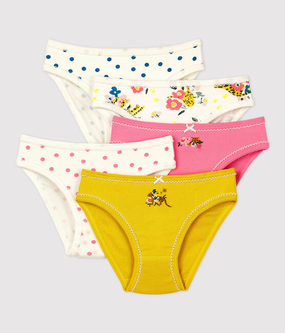 5er-Set Slips aus Baumwolle und Elastan mit Herzmotiv für Mädchen variante 1