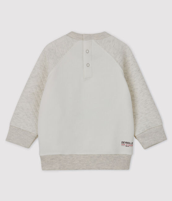 Baby-Sweatshirt Petit Bateau & Deyrolle für Jungen weiss MARSHMALLOW/ MONTELIMAR