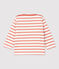 Baby-Streifenshirt aus dickem Baumwolljersey weiss MARSHMALLOW/ PAPAYE