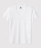 Damen-T-Shirt LE DROIT mit V Ausschnitt aus Baumwolle weiss ECUME