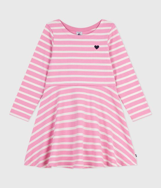 Langärmeliges Kinder-Kleid aus Baumwolle rosa BOUDOIR/ MILK