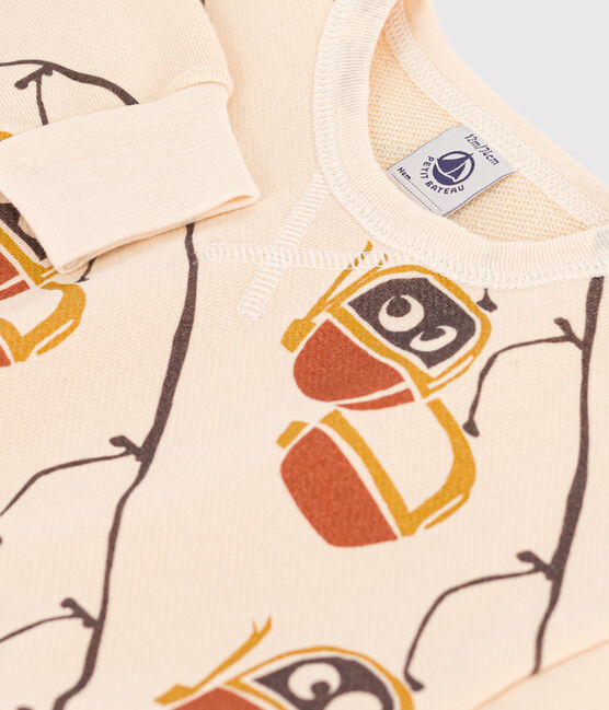 Baby-Sweatshirt aus bedrucktem Molton weiss AVALANCHE/ MULTICO