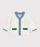 Baby-Cardigan aus Woll-/Baumwollstrick mit farblich abgesetzten Details weiss/vielfarbig