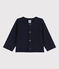 Baby-Cardigan aus dickem, einfarbigem Jersey blau SMOKING