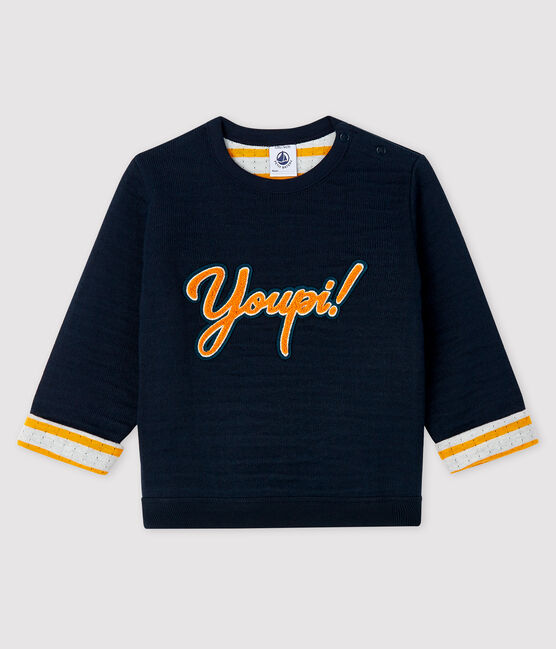 Baby-Sweatshirt aus Doppeljersey für Jungen blau SMOKING
