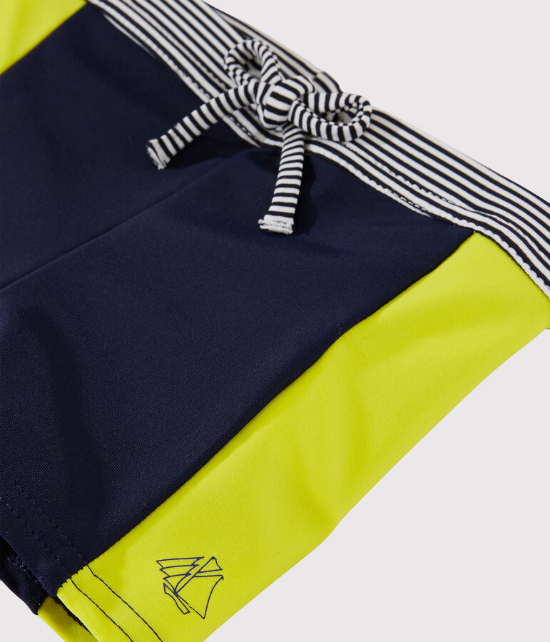 Umweltfreundliche Badeshorts Baby Jungen blau/gelb