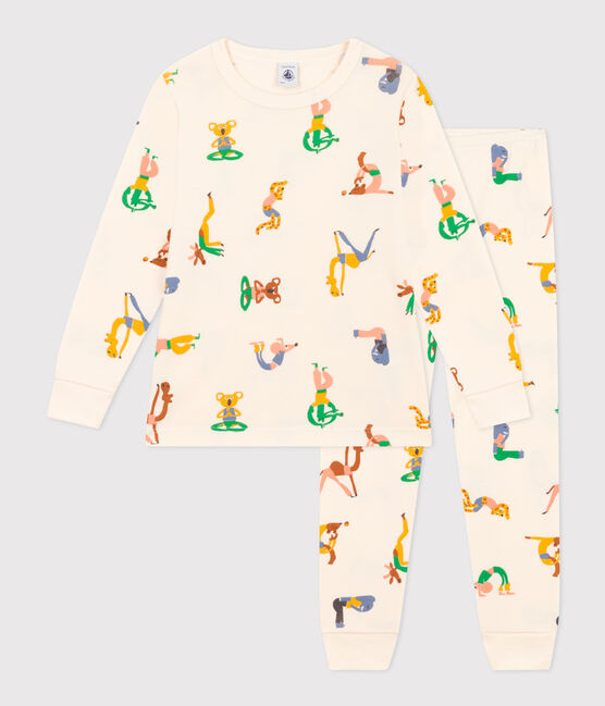 Kinderpyjama aus Baumwolle mit Tier-Printmotiv weiss AVALANCHE/ MULTICO