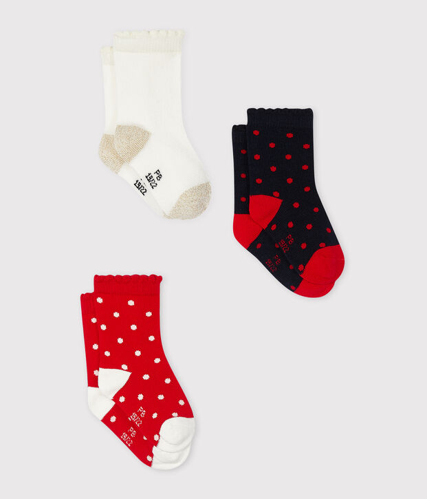 3er-Set Babysocken f&uuml;r M&auml;dchen vielfarbig