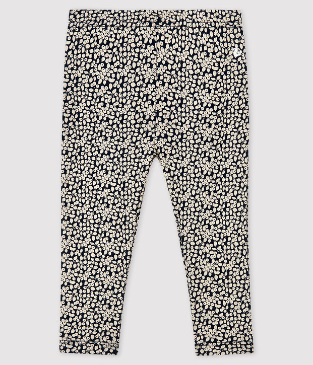 Bedruckte Baby-Leggings f&uuml;r M&auml;dchen blau/weiss