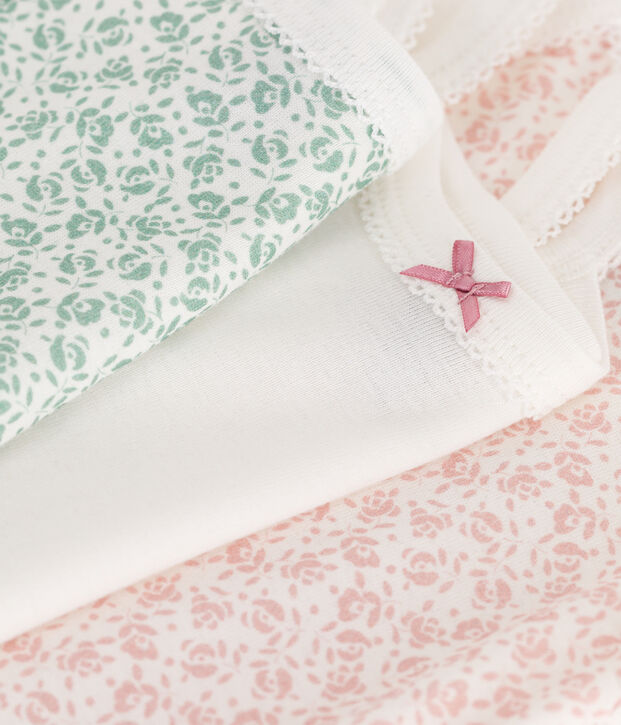 3er-Set Tr&auml;gerstrampler aus Baumwolle mit Blumenmuster vielfarbig