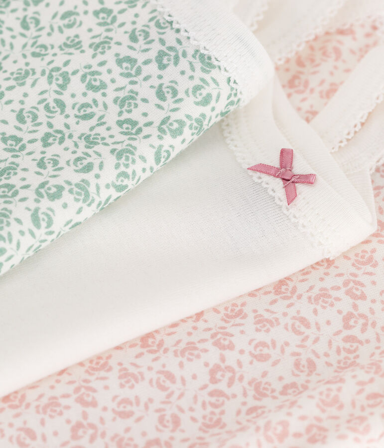 3er-Set Tr&auml;gerstrampler aus Baumwolle mit Blumenmuster vielfarbig