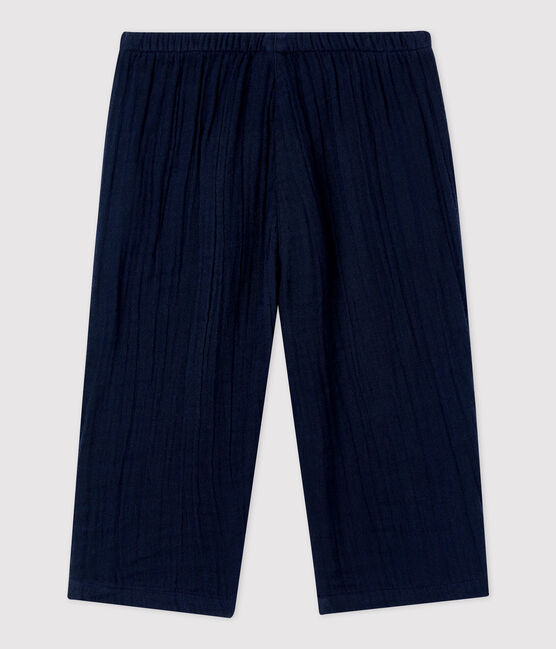 Baby-Hose aus Bio-Baumwollgaze blau SMOKING