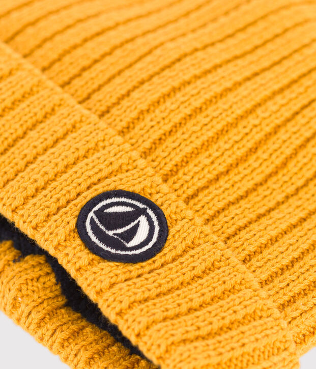 Baby-M&uuml;tzchen mit Fleece-F&uuml;tterung gelb