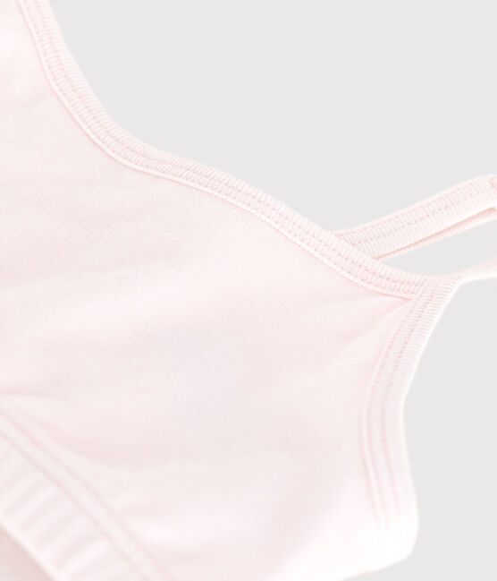 Damen-Bustier aus einfarbiger Baumwolle mit Elastan rosa FLEUR