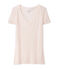 Kurzärmliges T-Shirt mit V-Ausschnitt für Damen rosa FLEUR