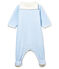 Baby-bodyjama jungen aus samt mit ringelstreifen blau FRAICHEUR/weiss ECUME