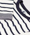 Langärmeliges Baby-T-Shirt aus gestreifter Baumwolle weiss MARSHMALLOW/blau SMOKING