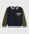 Teddy-Pullover für Jungen blau SMOKING/grün MILITARY