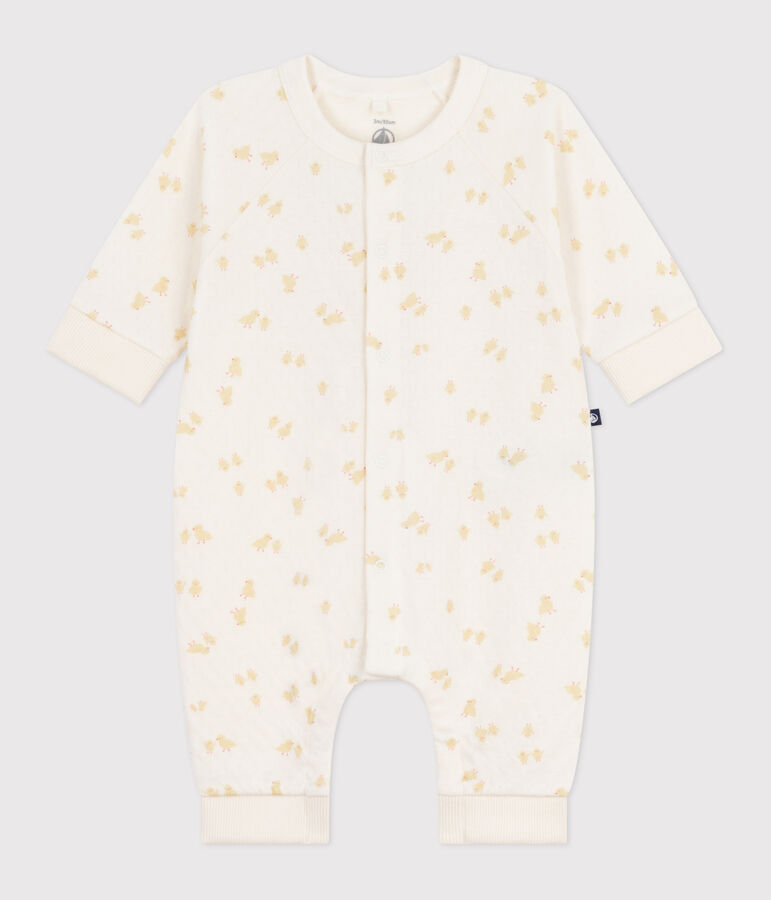 Baby-Overall aus Baumwolle mit K&uuml;ken-Motiv naturfarben/vielfarbig