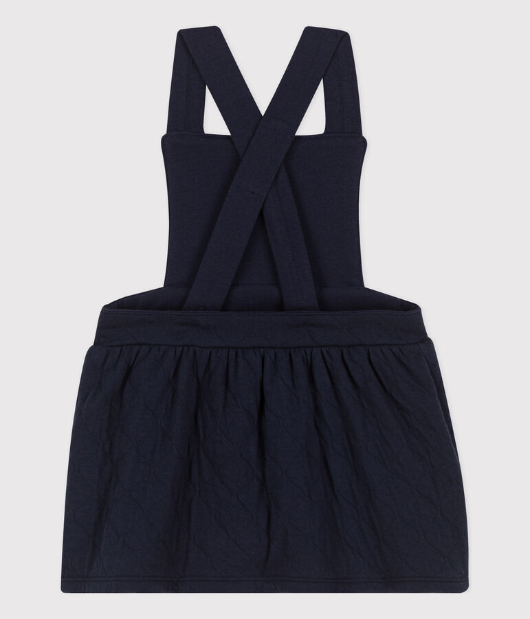 Bedrucktes &auml;rmelloses Babykleid aus gestepptem Doppeljersey blau SMOKING