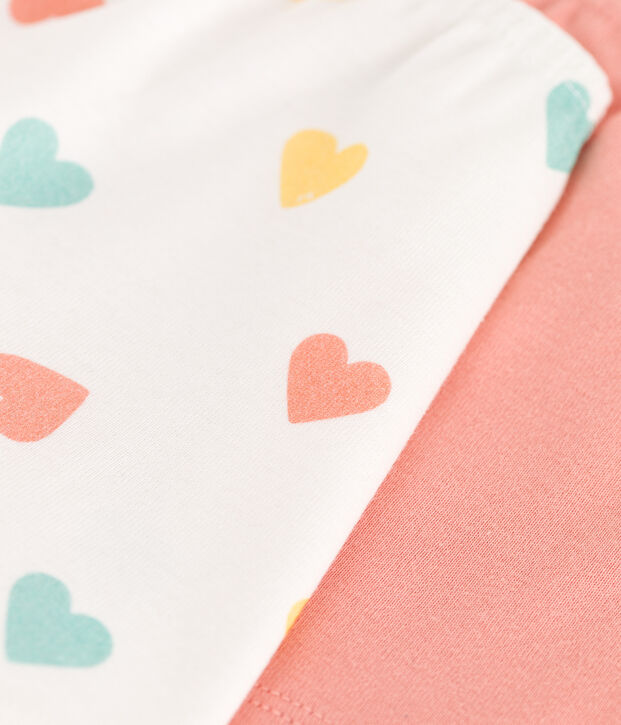 2er-Set hohe Kinder-Shortys aus Baumwolle mit Herzmotiv vielfarbig