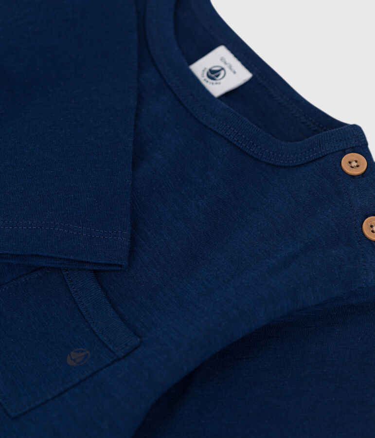 Lang&auml;rmeliges Baby-T-Shirt aus Baumwolle blau