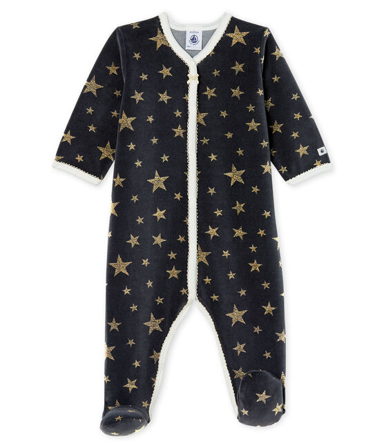 Baby-Strampler aus Nicki für Mädchen grau CAPECOD/gelb OR