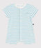 Baby-Kurzoverall aus gestreiftem Baumwoll-Frottee  blau MARSHMALLOW/ AQUATIC