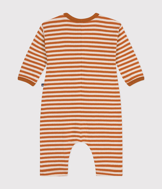 Langer Baby-Overall aus Doppeljersey braun/naturfarben