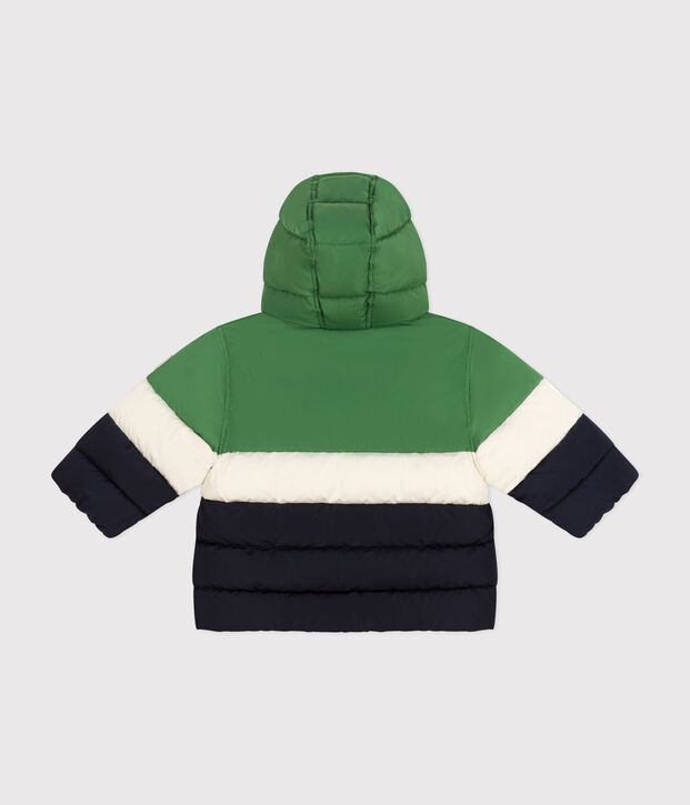 Baby-Winterjacke mit Kapuze im Colorblock gr&uuml;n/vielfarbig
