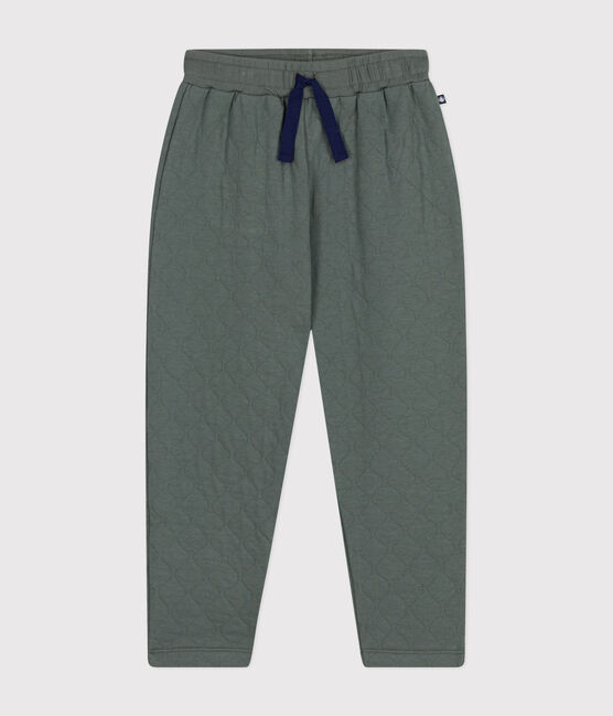 Kinderhose aus gestepptem Doppeljersey für Jungen grün THUYA