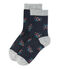Mädchen-Socken mit Blumenmotiv blau SMOKING/weiss MULTICO